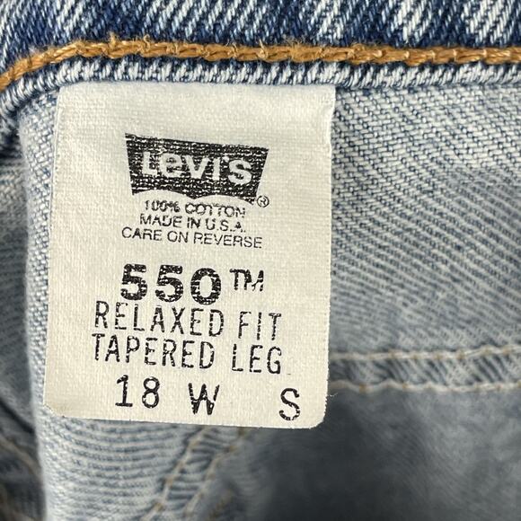 Vintage Levis 550 Jeans Womens 18W Short Relaxed Tapered Light Wash Mom USA 90s - Picture 12 of 15